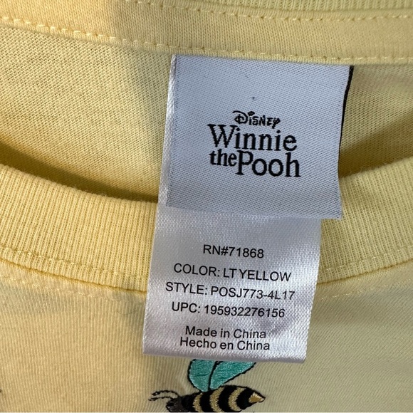 Disney Winnie the Pooh Embroidered Super Soft Yellow Tshirt, Medium - Picture 4 of 6
